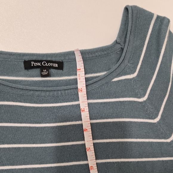 Pink Clover Teal and White Striped Top - Picture 7 of 11